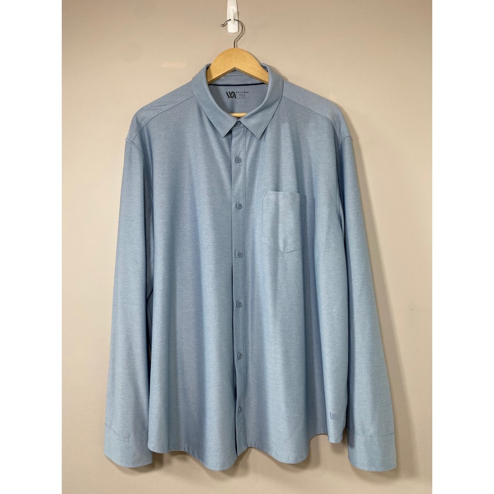 VRST XX Large Mens Long Sleeve Button Up Shirt Light Blue Performance Casual‎